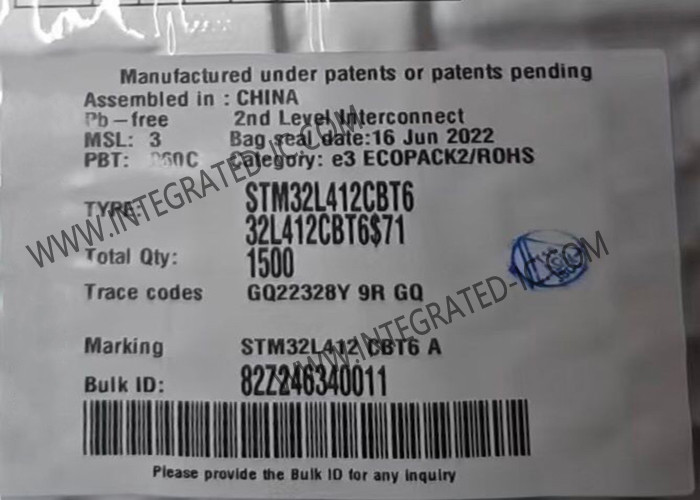 Buy cheap 128KB Flash Microcontroller MCU STM32L412CBT6 80MHz Microcontroller Chip LQFP48 from wholesalers