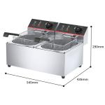Electric 12 Liter Commercial Double Baskets Deep Fryers Machine for Your Food