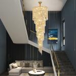 Long Hign ceiling Crystal Chandelier For Hall Project Staircase Stairwell