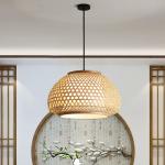 Hand Woven Bamboo Round Chandelier Southeast Asia Bamboo Lights Led Hanging Lamp