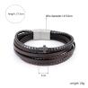 Buy cheap New Stainless Steel Leather Men's Leather Bracelet, European and American Trendy Personalized Versatile Bracelet from wholesalers