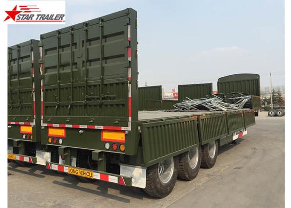 Buy cheap 3 Axles Gooseneck Side Wall Semi Trailer Mechanical Suspension / Air Suspension from wholesalers