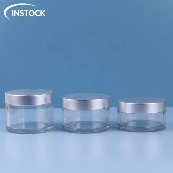 Buy cheap 1oz 2oz 15ml 30ml Skin Care Cream Jar , Cosmetic Clear Plastic Jars With Lids from wholesalers