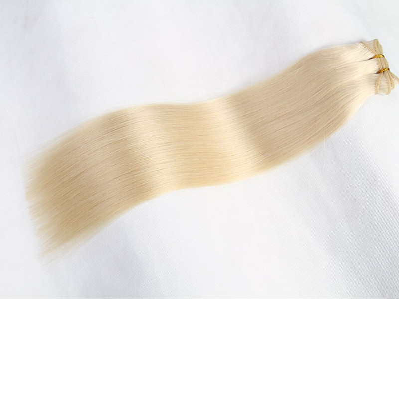 Hot Selling Remy Double Drawn Weft Full cuticles 100%hand tied virgin Brazilian hair weft