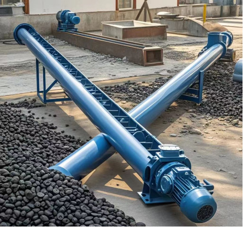 Screw Conveyer For Horizontal Or Inclined Conveying Of Materials Economical and durable