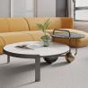 Buy cheap Metal Base Round Rock Coffee Table 6mm Thick Rock Plate Living Room Tea Table from wholesalers