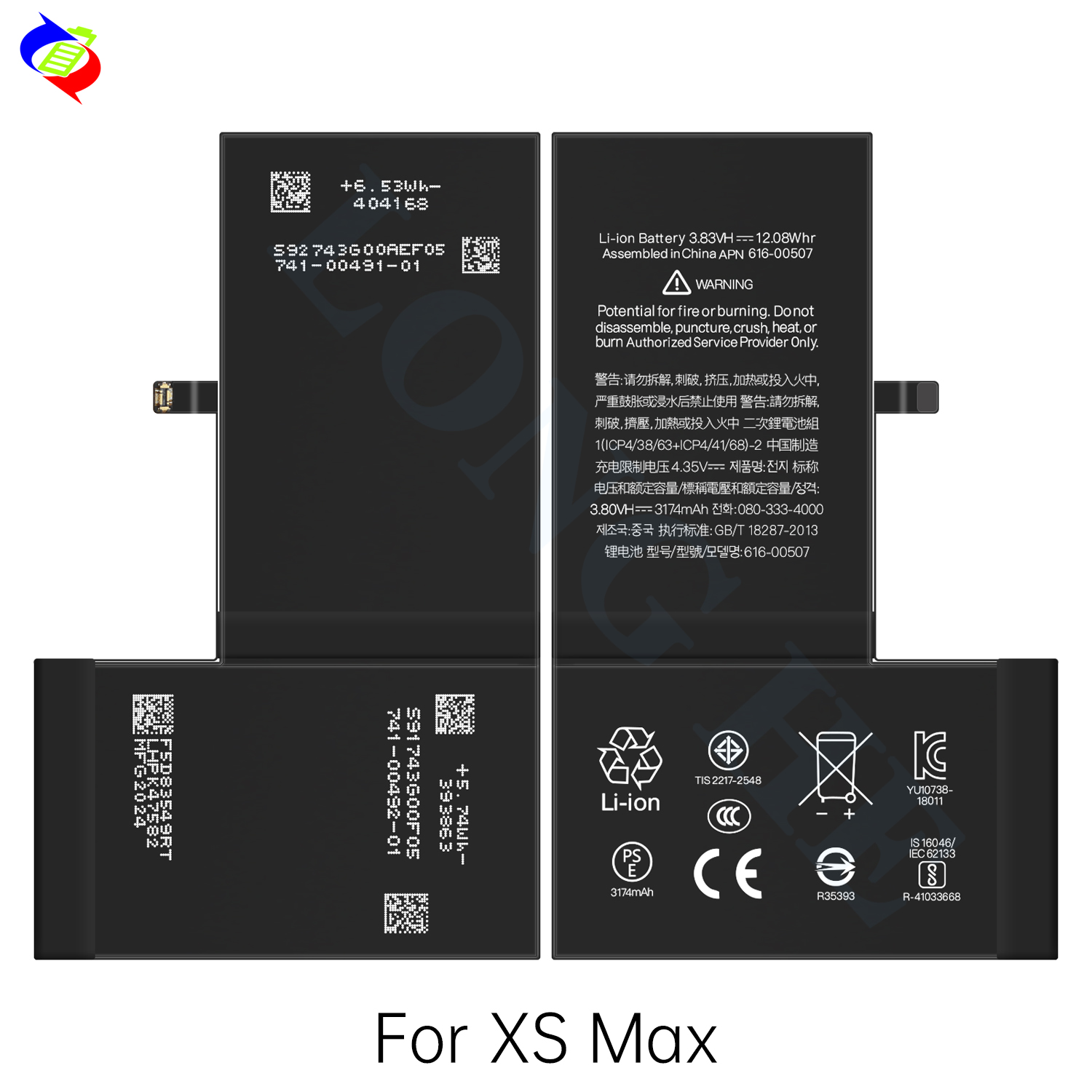 Mobile Phone Lithium Ion Polymer Battery for iPhone Xs Max 100% Compatible and Stable