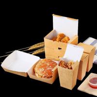 Buy cheap Collapsible Fried Chicken Takeaway Boxes Kraft Paper Material Vent Hole Design product