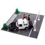 MOC City Police Department Street View Mini Figures Car Thief Puzzle Assembled