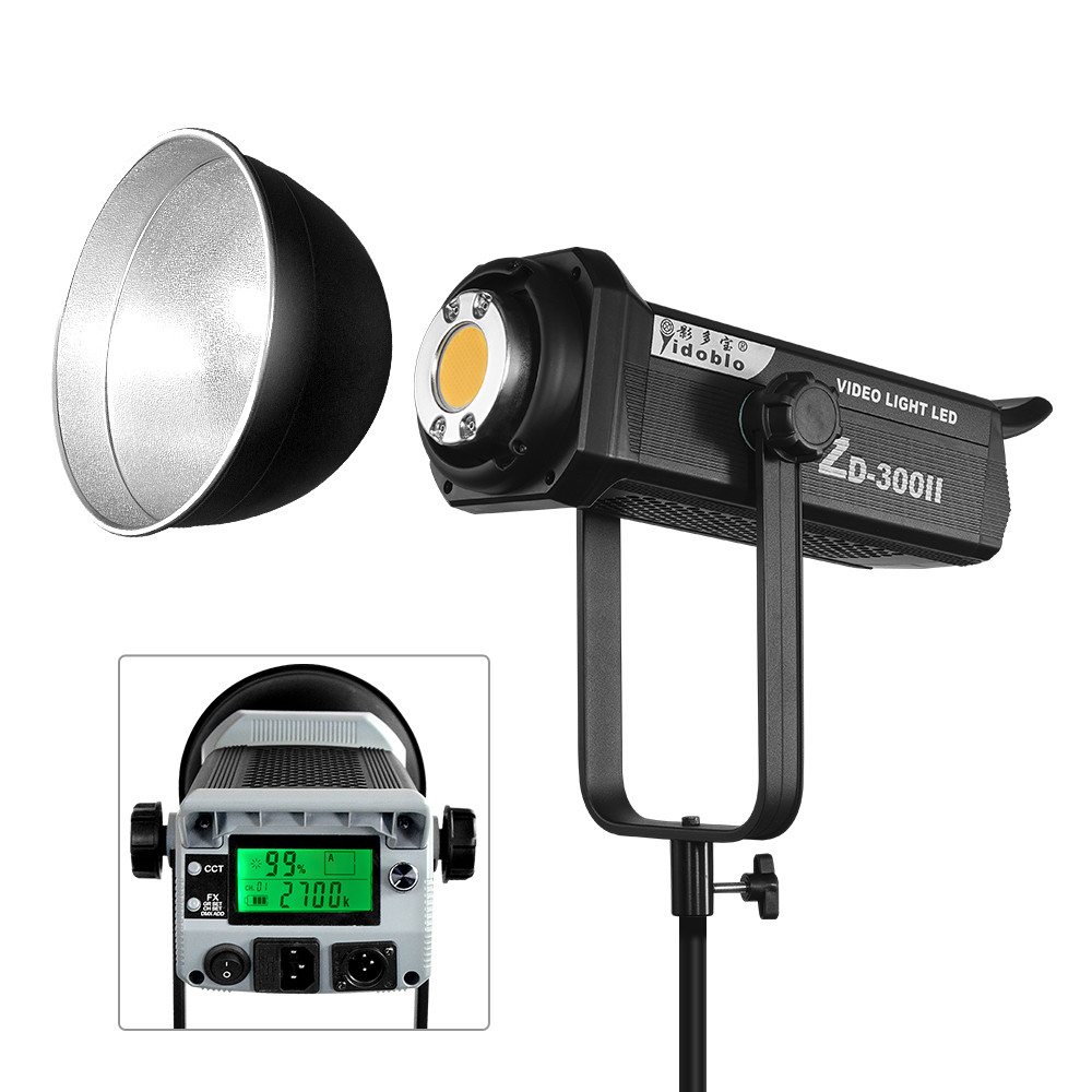 300W sunlight softbox cob led bi color 2700-7500K video lights studio spot light with Tripod Stand