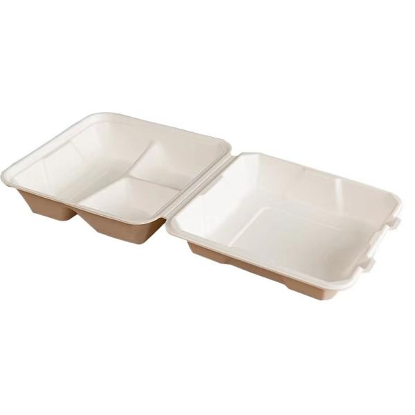 Buy cheap Biodegradable Bagasse Sugarcane Clamshell Food Container 3 Compartment Disposable from wholesalers