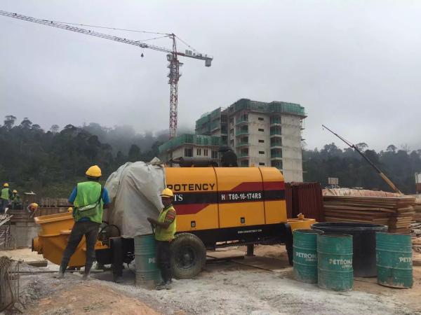 Buy cheap Diesel Trailer Concrete Pump 0.7 - 0.8m3 Hopper Capacity For Customer Requirements from wholesalers