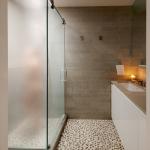 Safety Sound Insulation Privacy Glass Frosted Shower Doors Fine Polished Edge