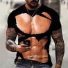 Buy cheap Muscle Men T Shirt Abs 3D Printing Personality Short Sleeve Summer Top from wholesalers