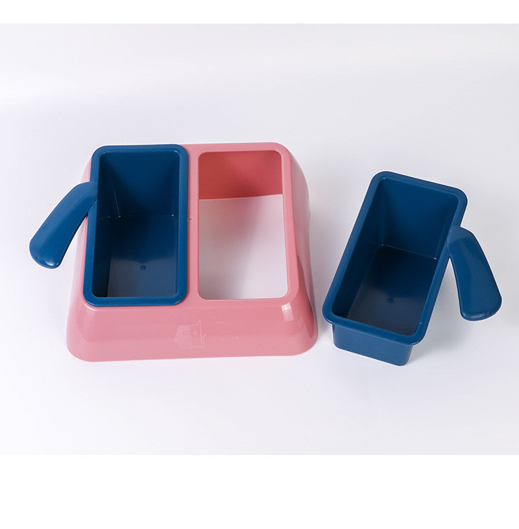 Pet Plastic Cat Bowls Multi-Functional Slanted Dog Food Feeder Bowl