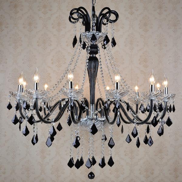Quality Black huge crystal chandelier for Kitchen Dining room Lighting Fixtures (WH-CY-153) for sale
