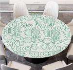 Screen Printing Round Tempered Glass Coffee Table 6mm-12mm Thickness