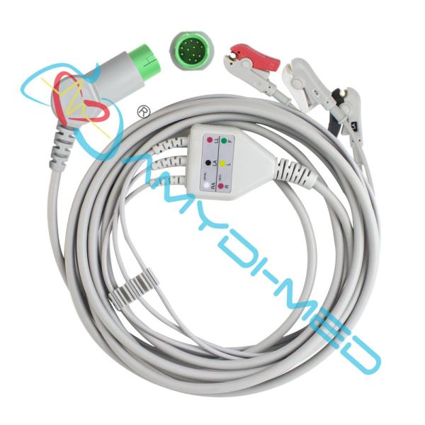 Buy cheap Round 12 Pins Plug HP 3 Lead ECG Cable Medical ECG Lead Wires from wholesalers