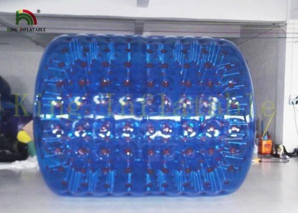 Blue Big Inflatable Water Rolling Toy Durable 1.0mm PVC / PTU Inflatable Outdoor