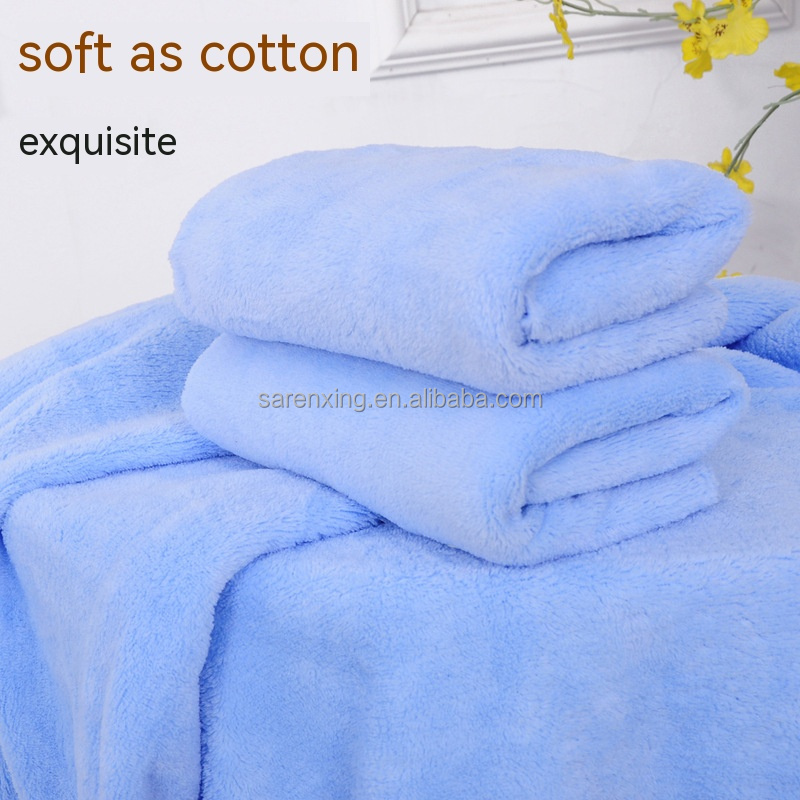 Customized Printing Designs Pure Cotton Bath Towel Three Piece Set in Rectangle Shape