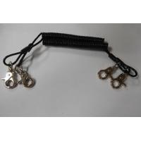 Buy cheap Good safety lanyard holder black spiral coil leash rope custom nickle plated product