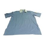 Light Blue 96% Polyester 5mm Strip Short Sleeve ESD Smock