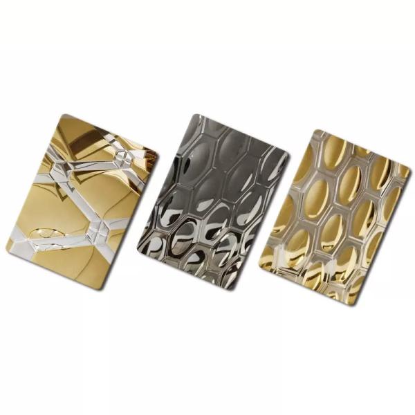 Buy cheap Hammered Gold Stamped Stainless Steel Sheet Rustproof Scratch Resistant from wholesalers