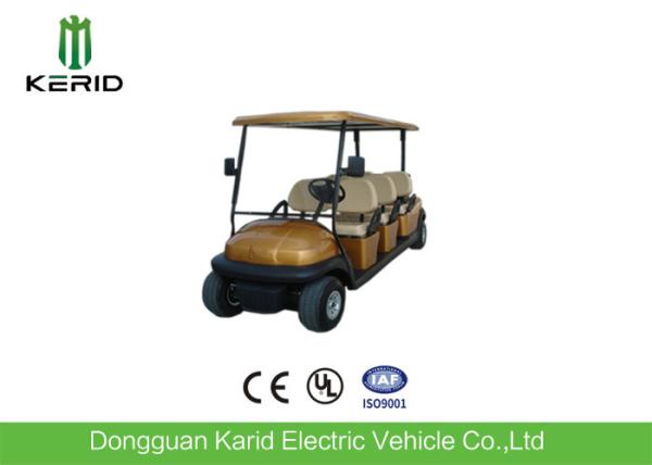 Buy cheap Luxury Brown Color Electric Golf Carts Sightseeing Bus For Six Person Low Noise from wholesalers