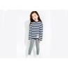 Buy cheap Grey White Stripe Kids Girls Clothes Girls Loungewear Set + Cotton Elastic Melange from wholesalers