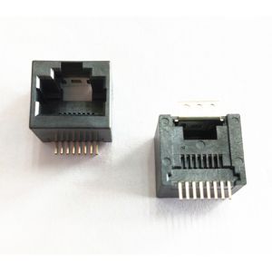 Buy cheap 8 Pin SMT RJ45 Connector 8P8C Insert Vertically 180 Degrees Housing Black LCP from wholesalers