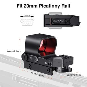 Wholesale Tactical Laser 4 Reticle Red Dot Reflex Sight Scope 92x43x60mm from china suppliers