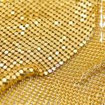 Curtains Cloth Fabric Shiny Metallic Decorative Mesh Colorful Soft Silver Luxury