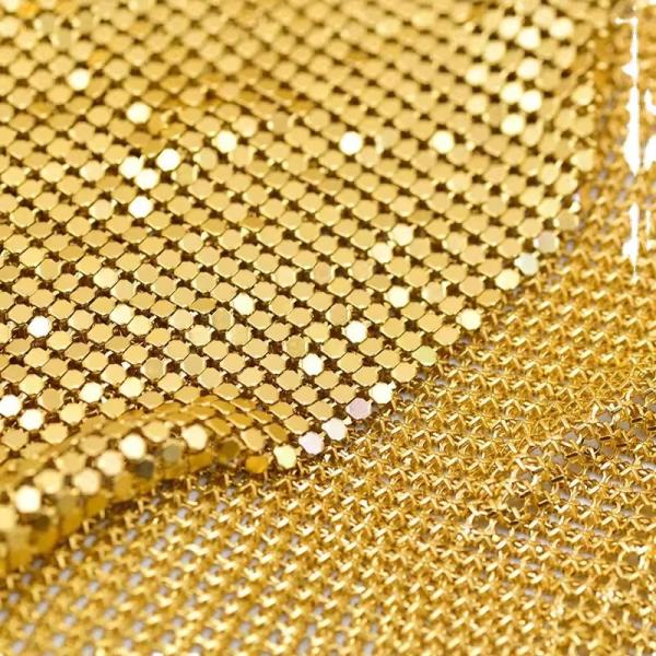 Curtains Cloth Fabric Shiny Metallic Decorative Mesh Colorful Soft Silver Luxury