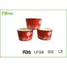 Buy cheap Red Disposable Paper Bowl for Frozen Yogurt , 14oz paper ice cream cups from wholesalers