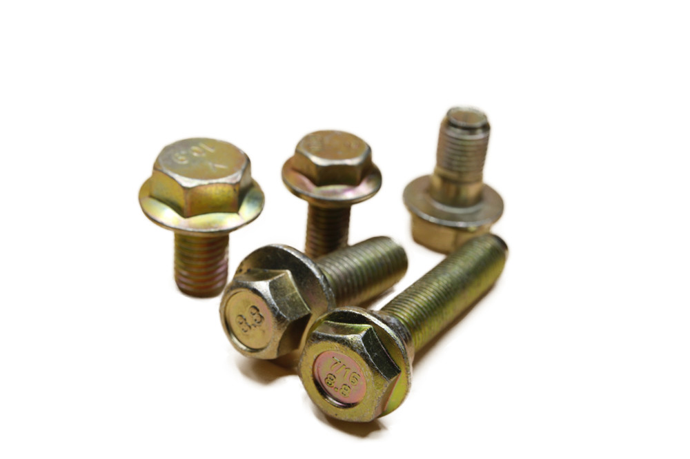 Carbon steel Zinc Yellow Plated Metric Din 6921 DIN 6923 Serrated Hex Flange Bolt and Nuts