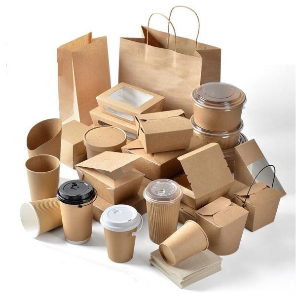 Kingwin Disposable Recycle Food Grade Container Packaging Brown Paper Fast Food