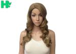 Deep Wave Long Synthetic Wigs Dark Blonde Lustrous With Highlight