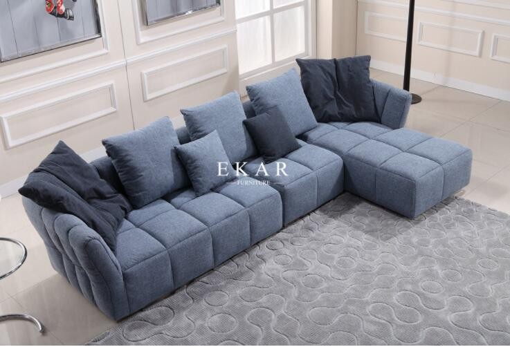 Latest Living Room Furniture Fabric 3 Seater Pink Sofa Wide Couch