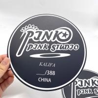 Buy cheap Waterproof Self Adhesive Die Cut Sticker Custom Round Black product