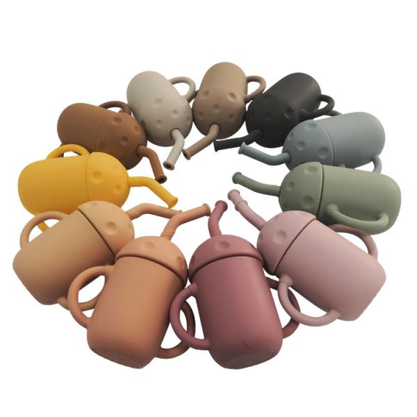 Buy cheap Organic Mushroom Shaped Toddler Silicone Straw Cup Nitrosamine Free from wholesalers