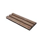 Three Side Wood Veneer Slat Wall Acoustic Panel Walnut E0 Grade 21mm Thick