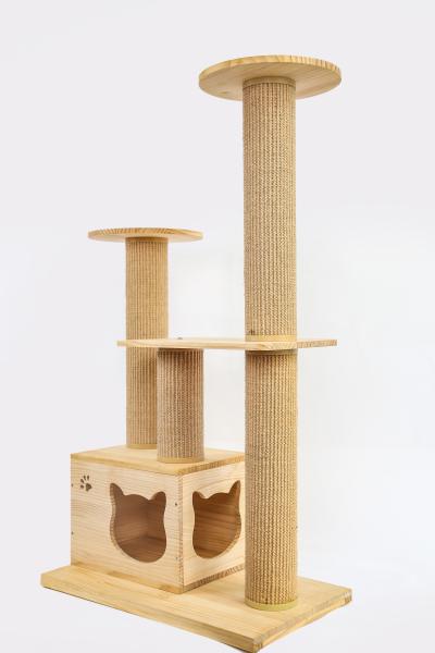 Buy cheap OEM & ODM Luxury Wooden Cat Climbing Tree Furniture Safety Stairs Pet Rise Bed from wholesalers