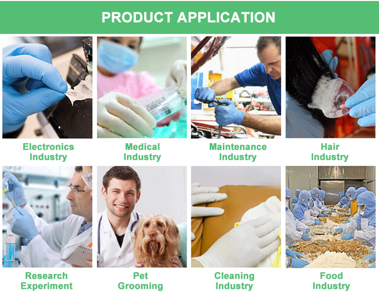 Work chemical pink logo blue printing rubber magenta powder free examination medical nitrile gloves disposable