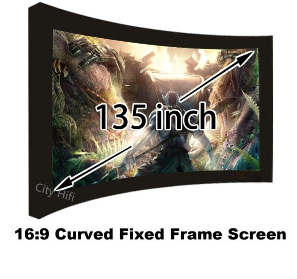 Home Theater Curved Screen 135 Inch 16:9 Format DIY Wall Mounted Projector