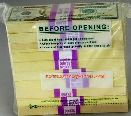 Bank Security Cash Bags/Coin Deposit Bags, Custom Large Clear Heavy Duty Plastic
