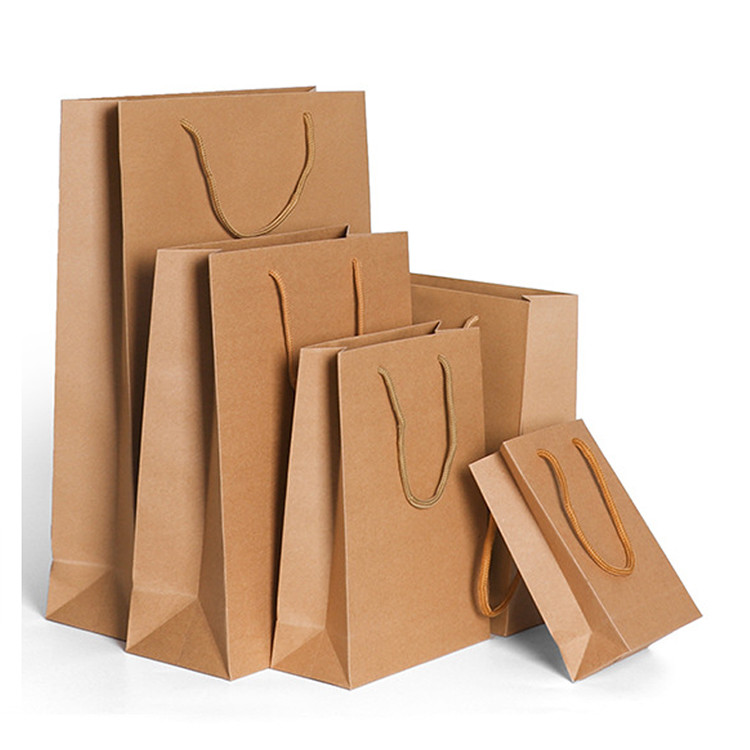Transparent packaging standard paper Bags/Customized brown kraft paper bag for Shopping
