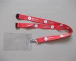Promotional neck lanyard with plastic sleeve, name badge lanyards,