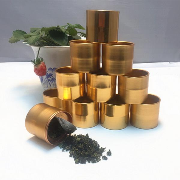 Buy cheap 10ml Golden Round Recyclable Aluminum Cans 47*48mm Tea Packaging from wholesalers