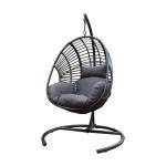Maximum Comfort Black Cotton Fabric Hammock Swing Chair With Iron Tube Frame