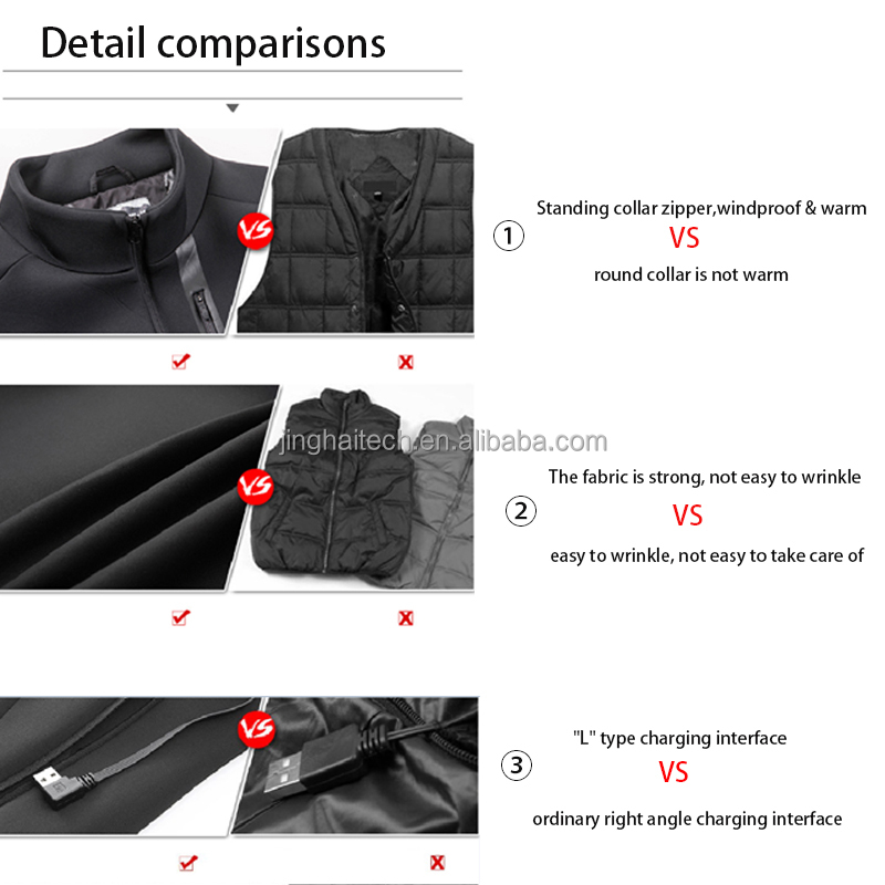 Electrically Thermal Rechargeable Heated Vest graphene Heated Body Warmer